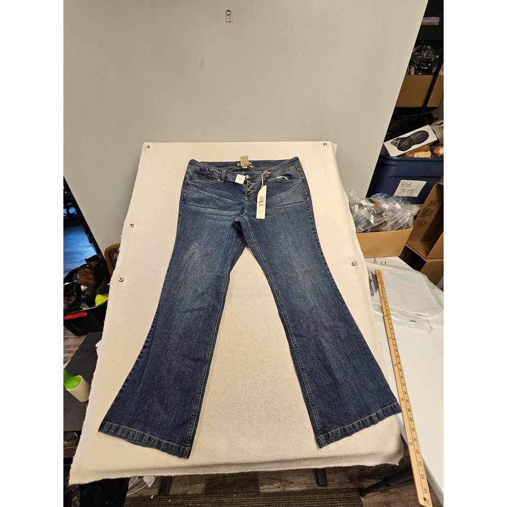 YMI Jeans From City of Angels Womens Size 20 Bootcut Denim Blue‎ Rhinestone NWT